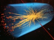 physics pic yellow particle burst blue cone